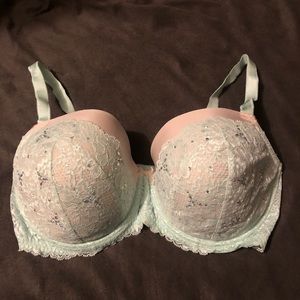 Victoria’s Secret lace/rhinestone Blue 38 DDD Bra